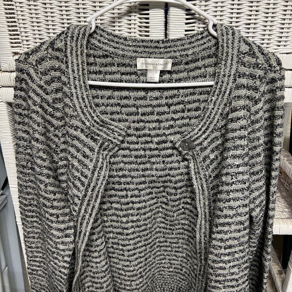 Charter Club Gray Striped Women's Sweater
